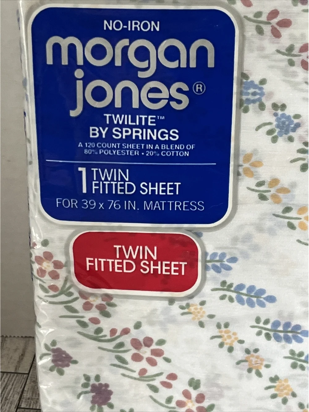 Vtg NEW Morgan Jones N0-IRON TWIN Fitted Sheet + 2 Pillow Cases USA Country Grdn